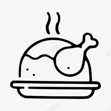 鸡肉食物烧烤图标图标