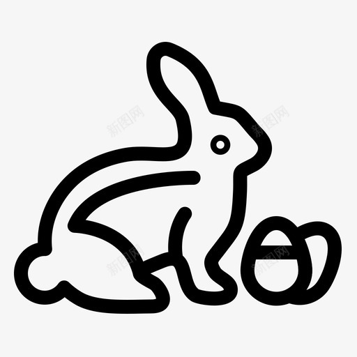 兔子宝贝复活节图标svg_新图网 https://ixintu.com 伊斯特 兔子 堡线 复活节 大自然 宝贝
