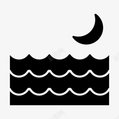 海夜月图标图标