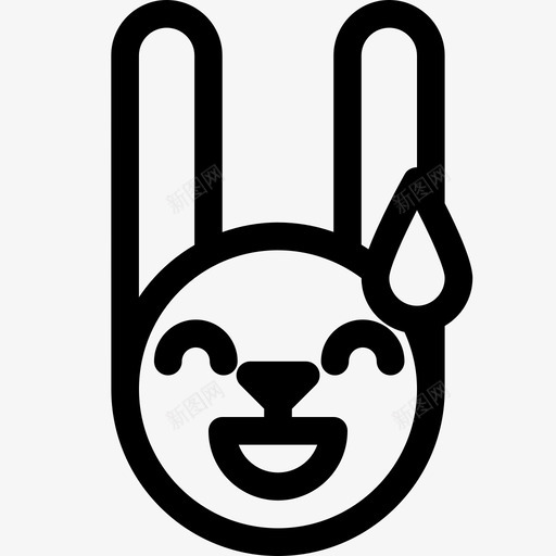 尴尬的兔子表情动物表情图标svg_新图网 https://ixintu.com 兔子 动物 尴尬 表情