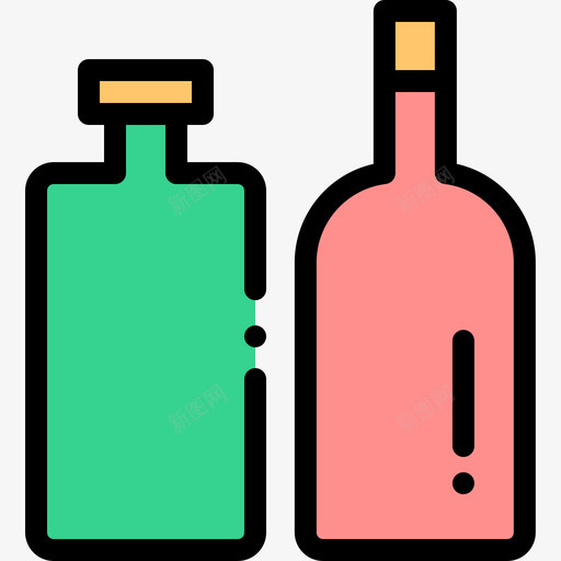 瓶包装4线性颜色图标svg_新图网 https://ixintu.com 包装 线性 颜色