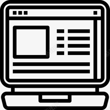 浏览器笔记本电脑浏览器线性图标图标
