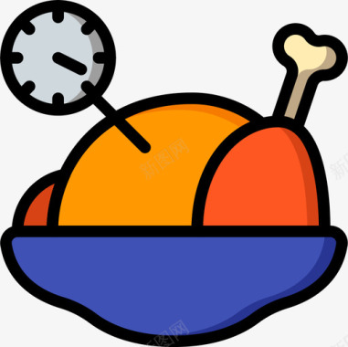 鸡肉烤肉4原色图标图标