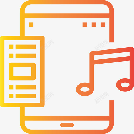 音乐和多媒体平板电脑应用2渐变图标svg_新图网 https://ixintu.com 平板电脑应用2 渐变 音乐和多媒体