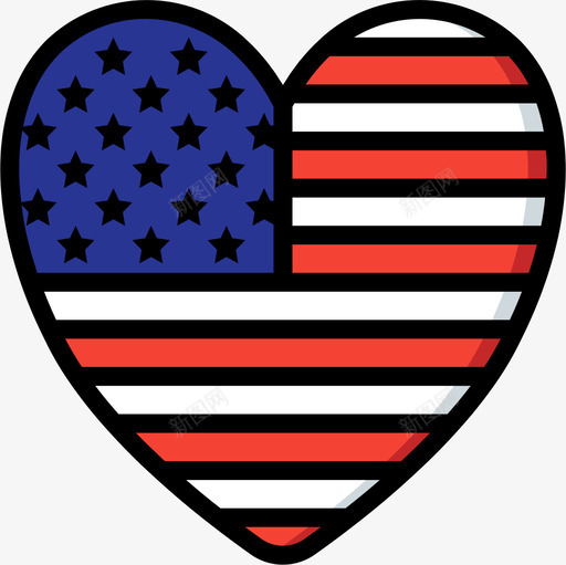 心脏美国5线性颜色图标svg_新图网 https://ixintu.com 心脏 线性 美国 颜色