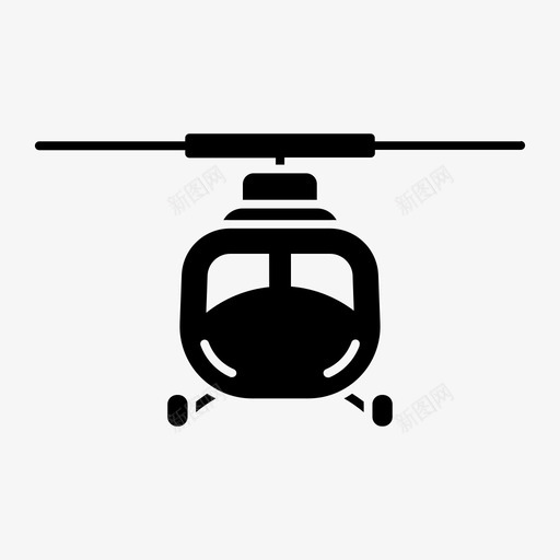 直升机前部运输图标svg_新图网 https://ixintu.com 前部 直升机 视图 车辆 运输 运输字形