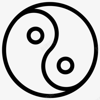 阴阳中国符号和谐图标图标