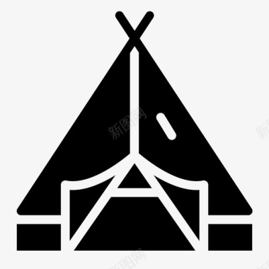 野营帐篷帐篷设备图标图标