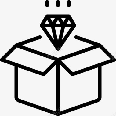 钻石与盒子分析数据图标图标
