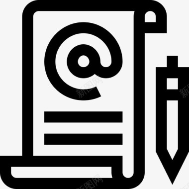 内容数字服务线性图标图标