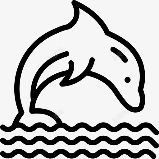 海豚海洋生物25直系图标svg_新图网 https://ixintu.com 海洋生物 海豚 直系