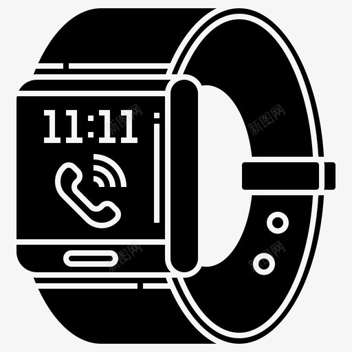 手表时钟智能图标svg_新图网 https://ixintu.com 手表 技术 时钟 时间 智能 计算机和小工具字形