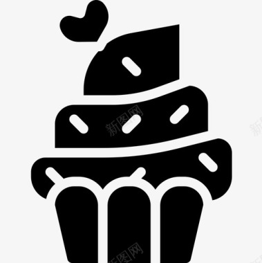 纸杯蛋糕婚礼118实心图标图标