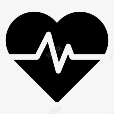 保健心脏医学字形图标图标