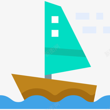 帆船旅行159扁平图标图标