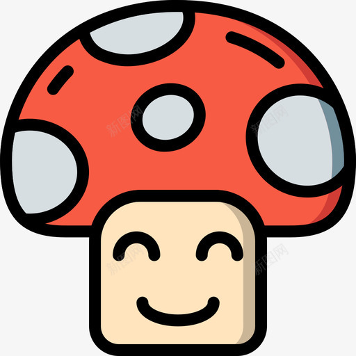 蘑菇电脑游戏4线颜色图标svg_新图网 https://ixintu.com 电脑游戏4 线颜色 蘑菇