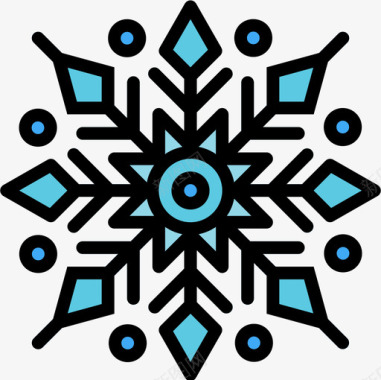 雪花冬季59线形颜色图标图标