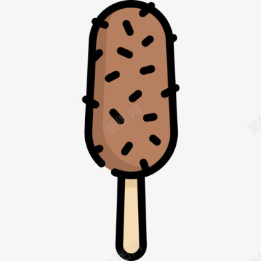 冰棒冰淇淋店11线性颜色图标图标