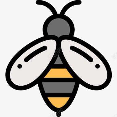 蜜蜂秋天38线形颜色图标图标