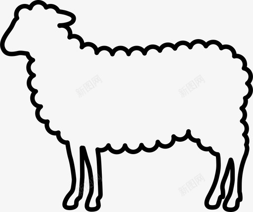 绵羊农场羊肉图标svg_新图网 https://ixintu.com 农场 柔软 绵羊 羊毛 羊肉