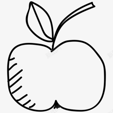 苹果涂鸦食物图标图标