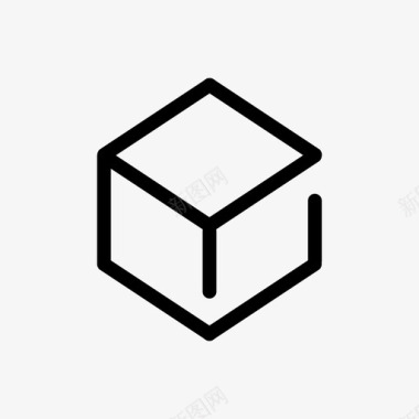 立方体盒子纸板箱盒子图标图标
