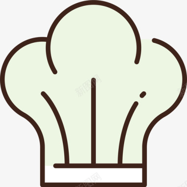 厨师帽餐厅63线性颜色图标图标