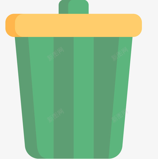 垃圾桶园艺50平的图标svg_新图网 https://ixintu.com 园艺 垃圾桶 平的