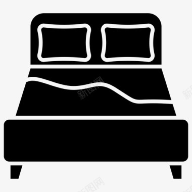 卧室双层床家居和装饰符号图标图标