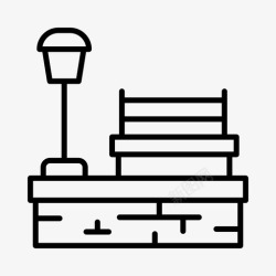 火车公园公园长凳游乐场火车站图标高清图片