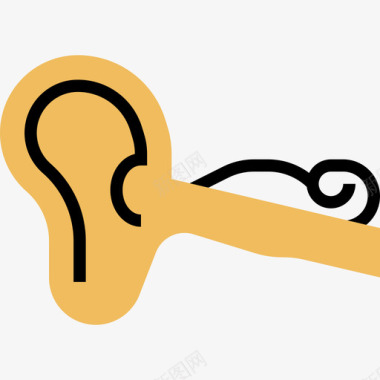 耳人体器官7黄影图标图标