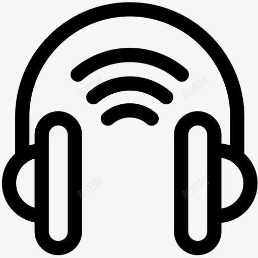 无线耳机蓝牙多媒体概要图标svg_新图网 https://ixintu.com 多媒体概要 无线耳机 蓝牙