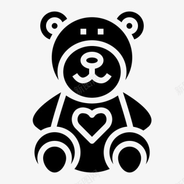 泰迪熊动物童年图标图标
