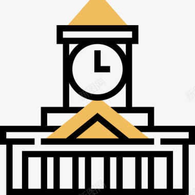 布里斯班市政厅地标5黄影图标图标