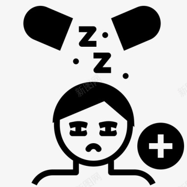 安眠药失眠困倦图标图标