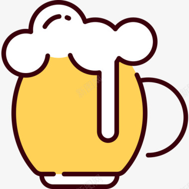 啤酒杯啤酒32线性颜色图标图标