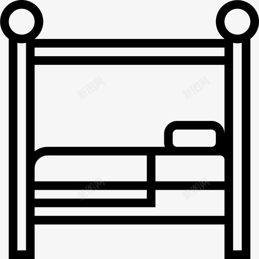 天棚床家具106线性图标svg_新图网 https://ixintu.com 天棚床 家具106 线性