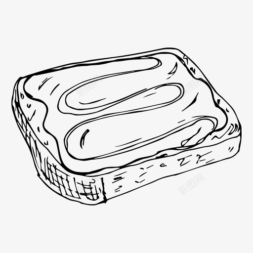 黄油面包早餐食物图标svg_新图网 https://ixintu.com 三明治 吐司 早餐 面包 食物 黄油