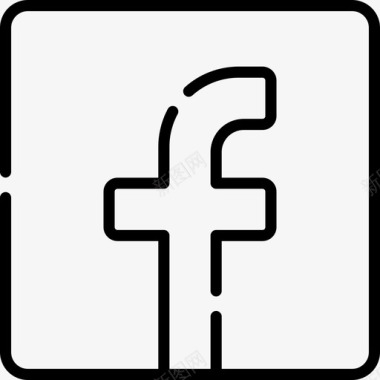 Facebook徽标社交媒体徽标线条线性图标图标