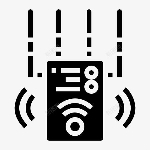 无线网络路由器图标svg_新图网 https://ixintu.com wifi 无线 无线电台 网络 路由器