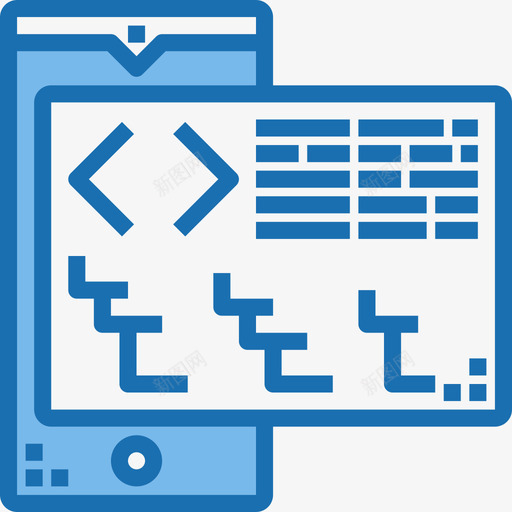 移动网页和开发28蓝色图标svg_新图网 https://ixintu.com 移动 网页设计和开发28 蓝色