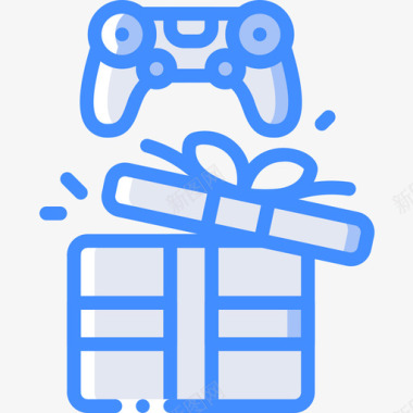 礼物电脑游戏5蓝色图标图标