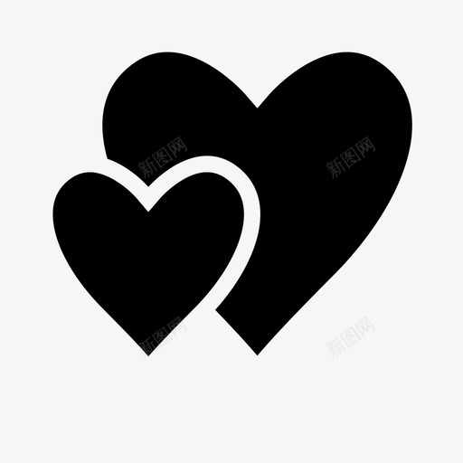 两颗心一对爱图标svg_新图网 https://ixintu.com 一对 两颗心 在一起 爱 瓦伦丁