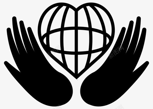 全球关怀地球双手图标图标
