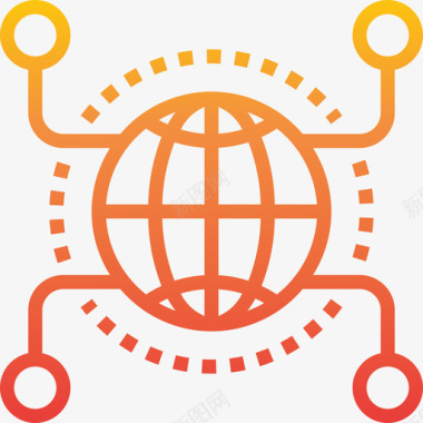 全球计算机网络6梯度图标图标