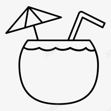 椰子水晚餐饮料图标图标