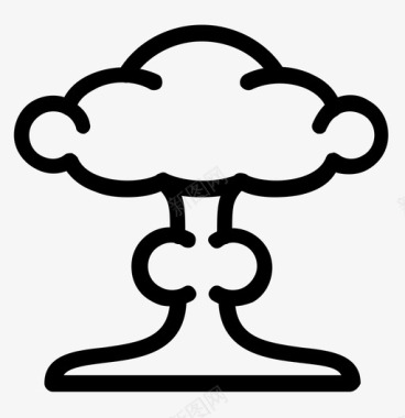 炸弹云蘑菇云烟雾图标图标