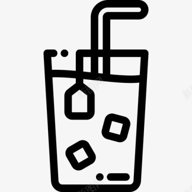 冰茶23号咖啡厅线性图标图标