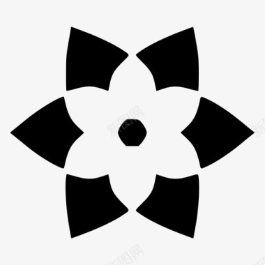 抽象花圆形创意荷花图标图标