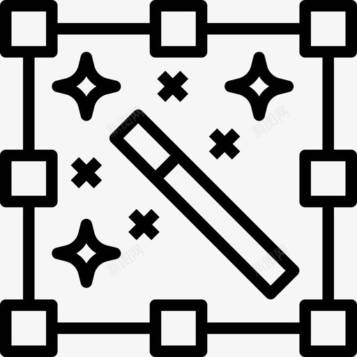 魔杖工具25线性图标svg_新图网 https://ixintu.com 工具 线性 设计 设计工 魔杖